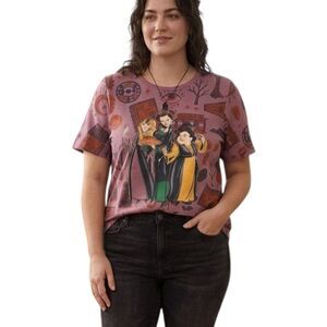 Disney Hocus Pocus "The Sisters Three" Graphic T-Shirt Women's Size L Purple